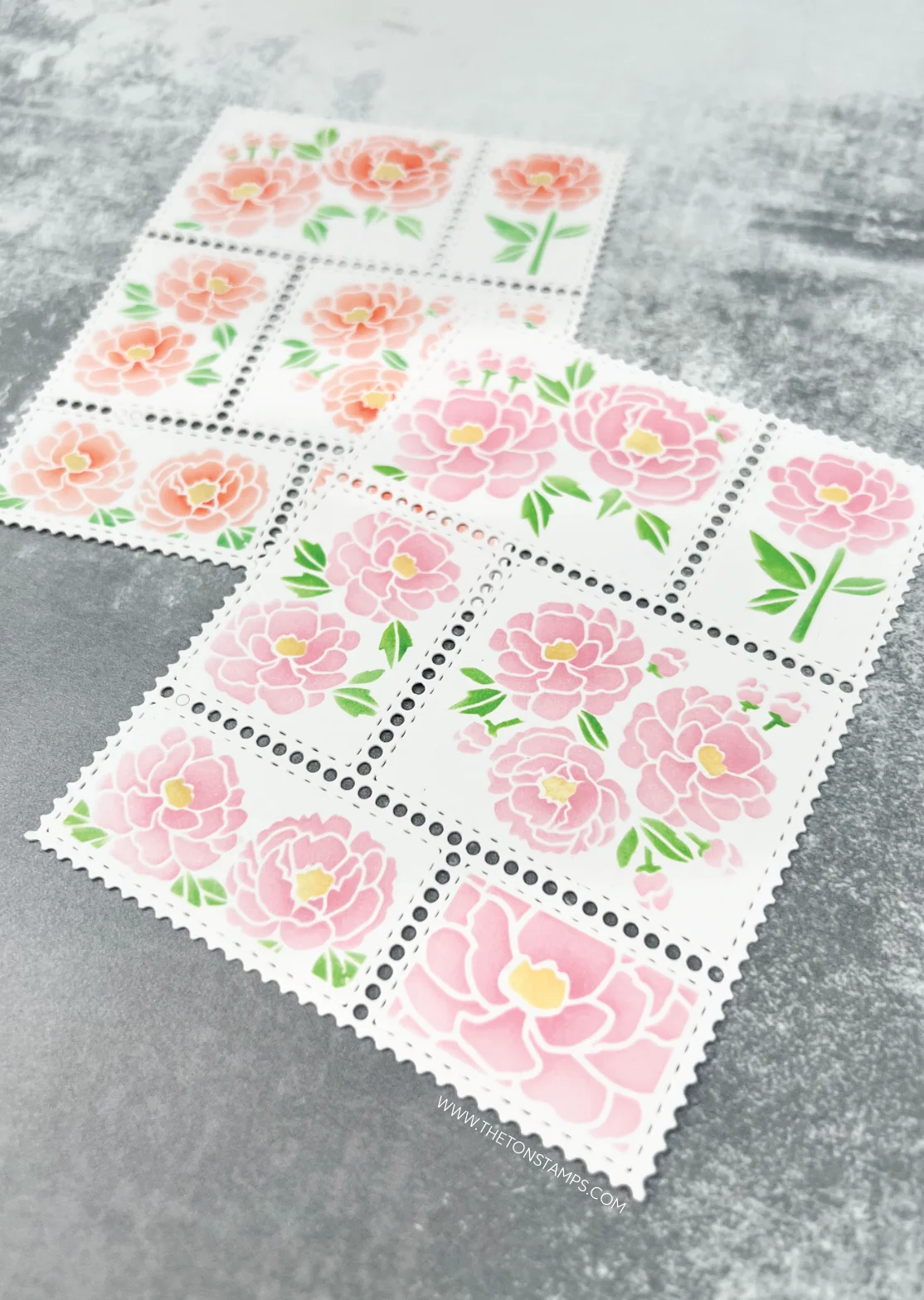 Interior Design Paper - Peony Flower Mini Happy Pansy stencils