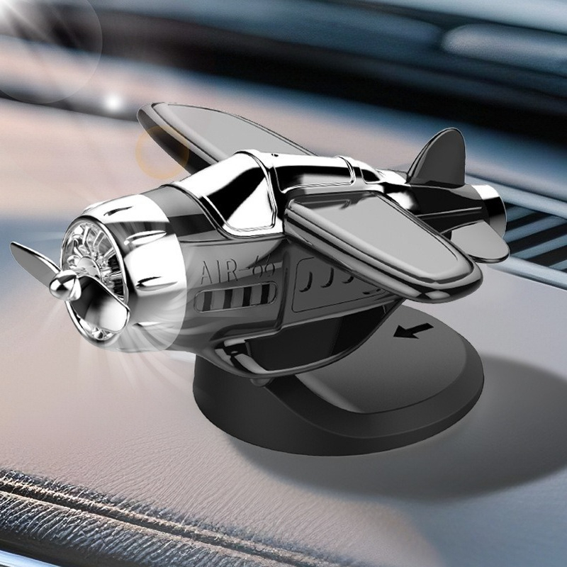 Interior Design Degree - Solar-powered Airplane Ornament,360-degree Rotation, Car Dashboard
