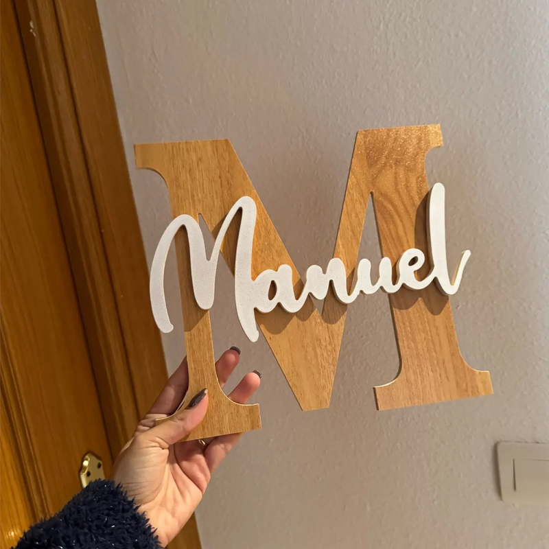 Interior Design Names - Custom Initials Sign Wooden Wall Name