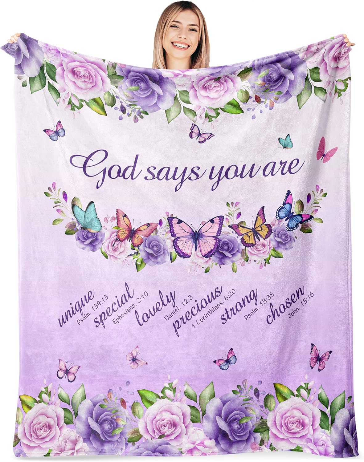 Purple Roses Butterflies Faith - Interior Design Warm 评论和价格