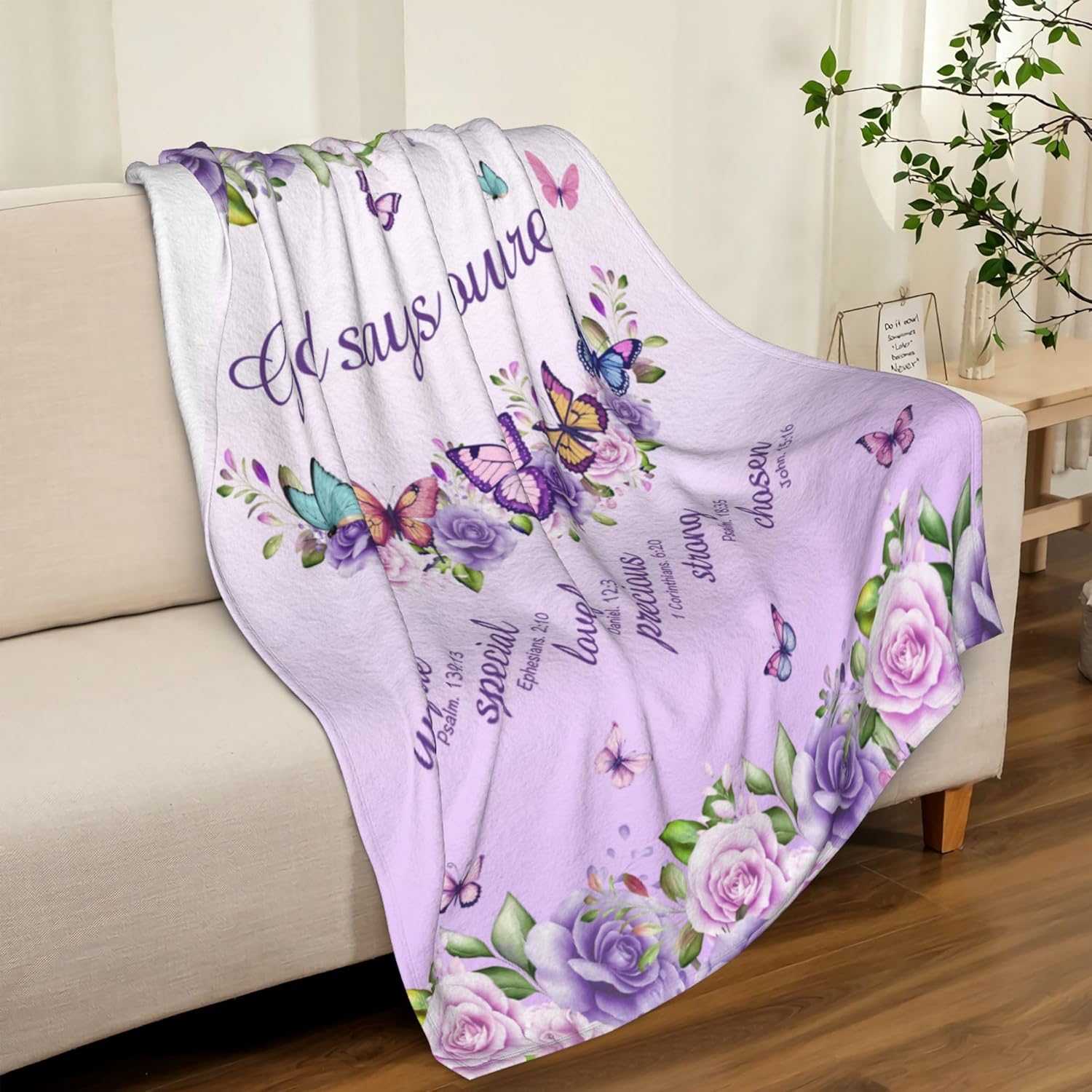 Purple Roses Butterflies Faith - Interior Design Warm 评论和价格