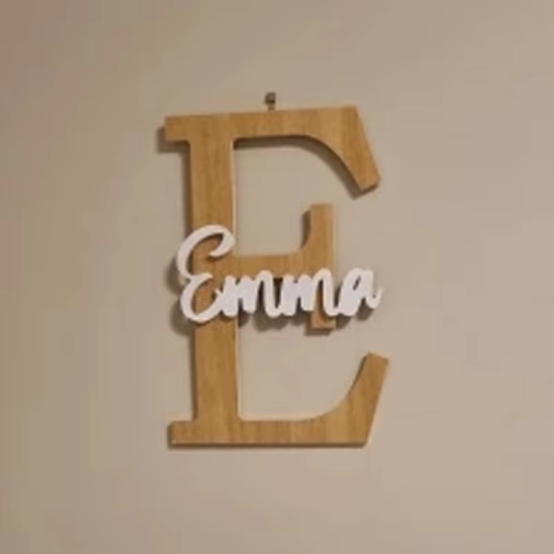 Custom Initials Sign Wooden Wa - Interior Design Names 评论和价格