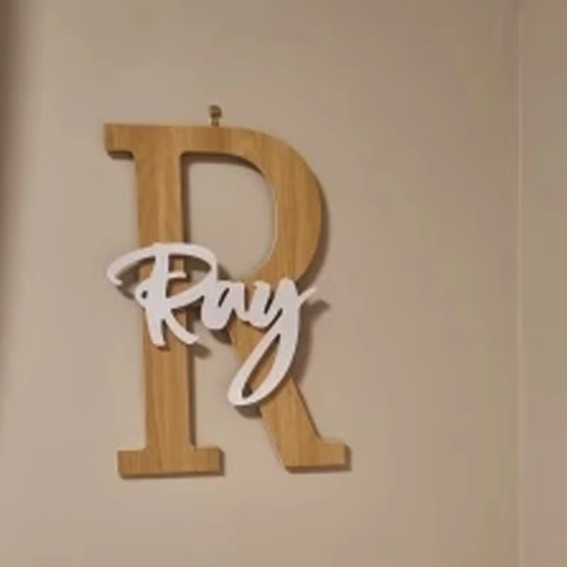 Custom Initials Sign Wooden Wa - Interior Design Names 评论和价格