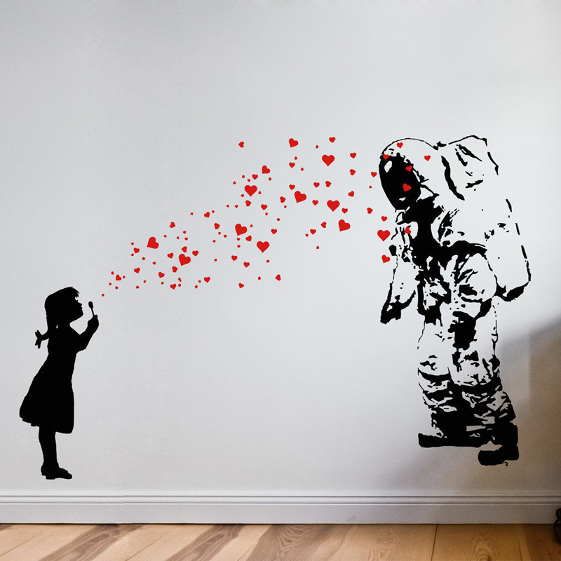 Wall Decal ASTRONAUT & HEART B - Interior Design Layout 评论和价格